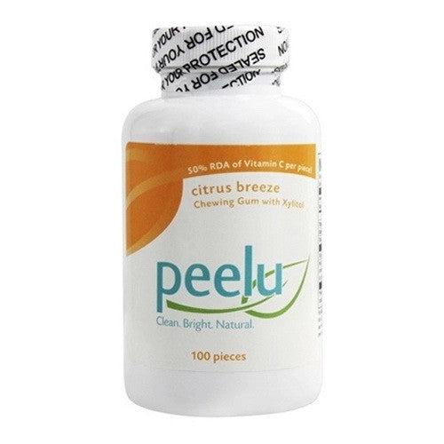 Peelu Chewing Gum with Xylitol and Vitamin C Citrus Breeze, 100 Ea